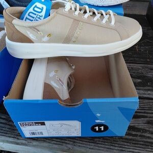 Hey Dude Beige Embroidered Flats